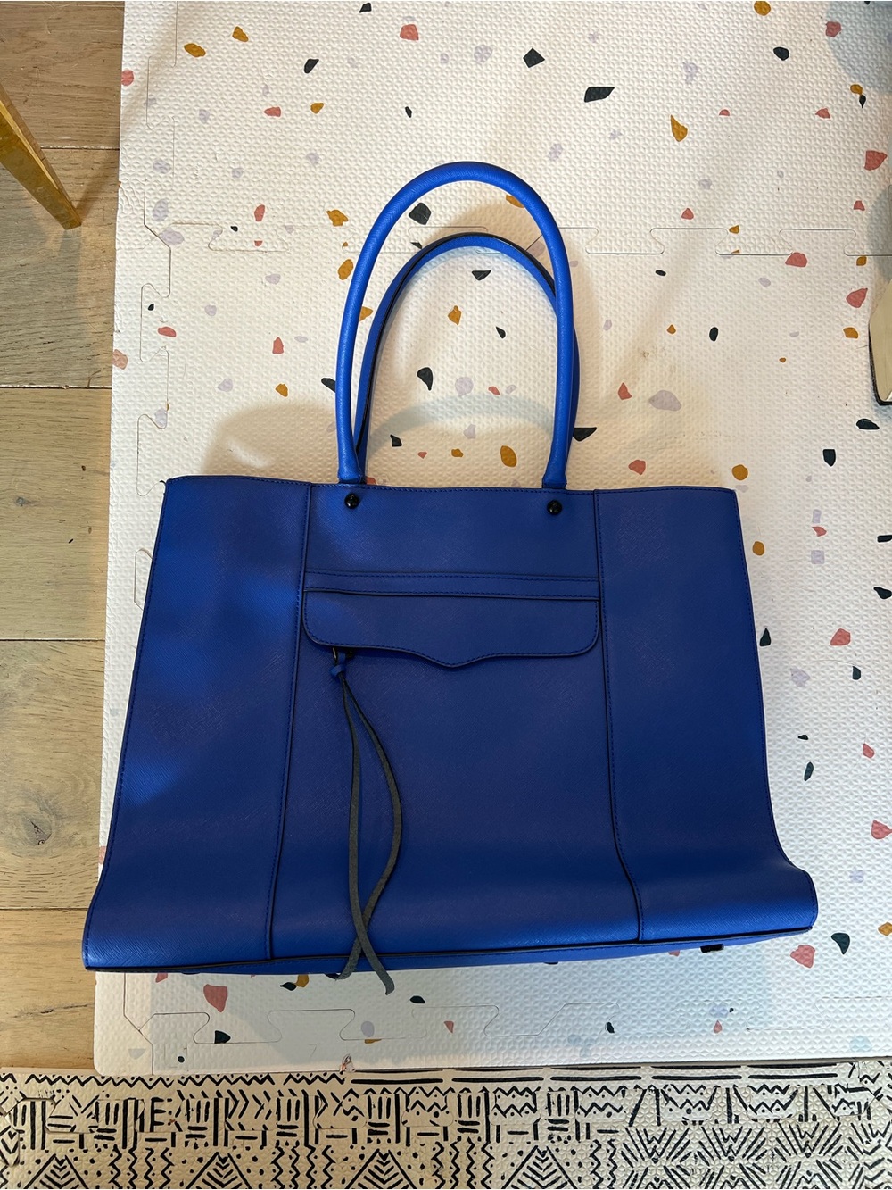 Rebecca Minkoff Cobalt Blue Large MAB Saffiano Leather Tote Bag